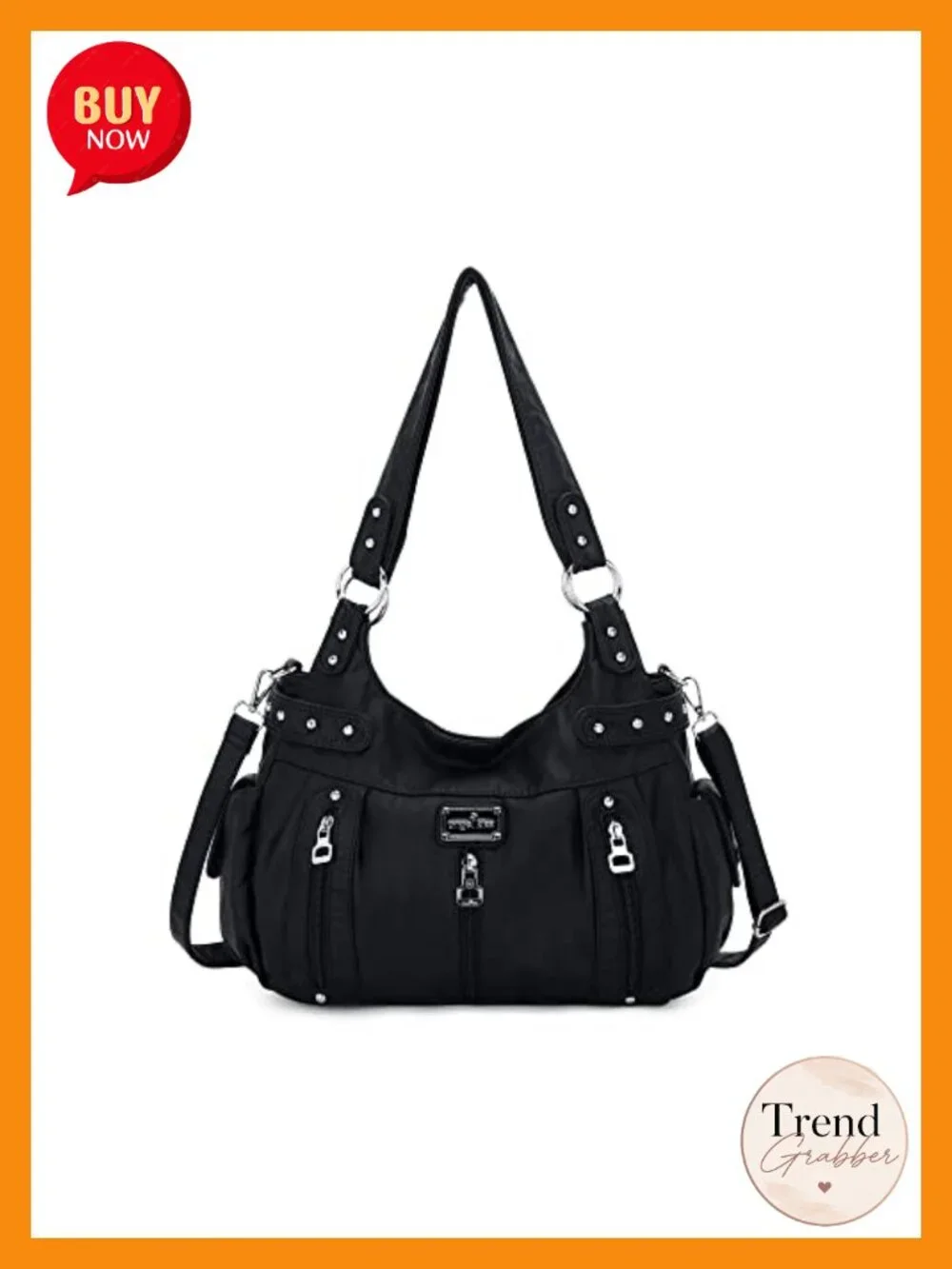 Washed Faux Leather Crossbody Hobo Satchel Shoulder Handbag Tote Purse
